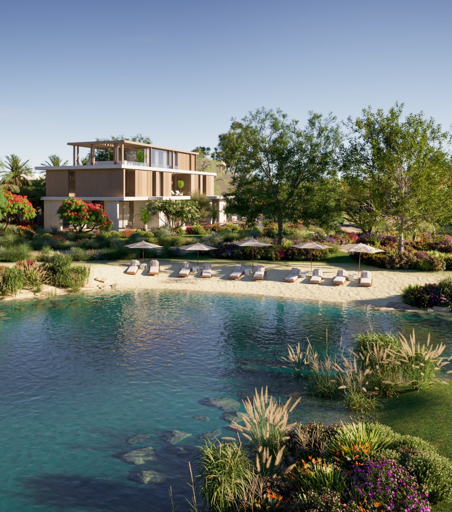 Homes and landscaping in The Acres, Dubai