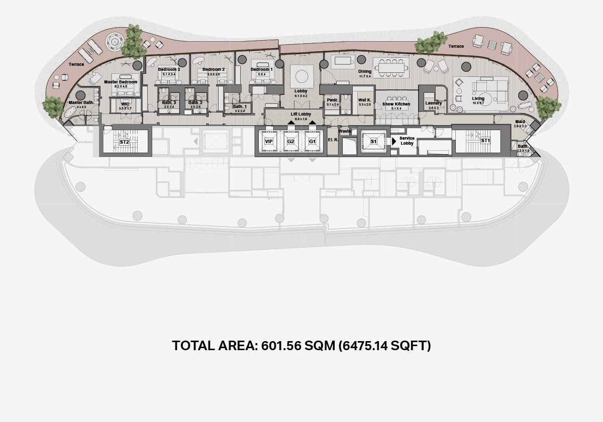 Bulgari Lighthouse Dubai floor plan — Plan 1