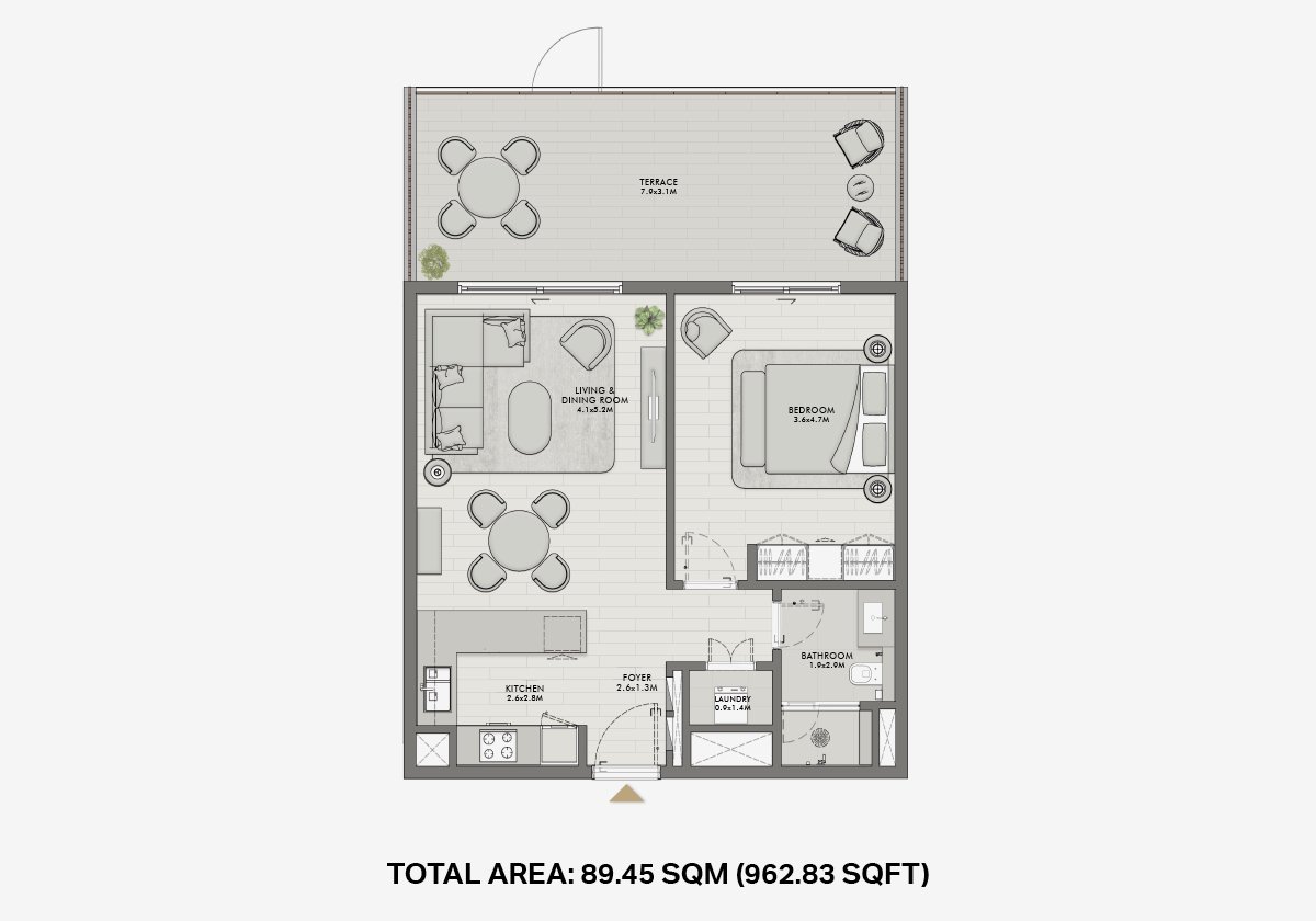 Madinat Jumeirah Living Elara floor plan — 1 BR