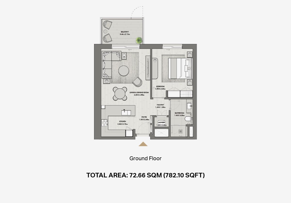 Madinat Jumeirah Living Riwa floor plan — 1 BR
