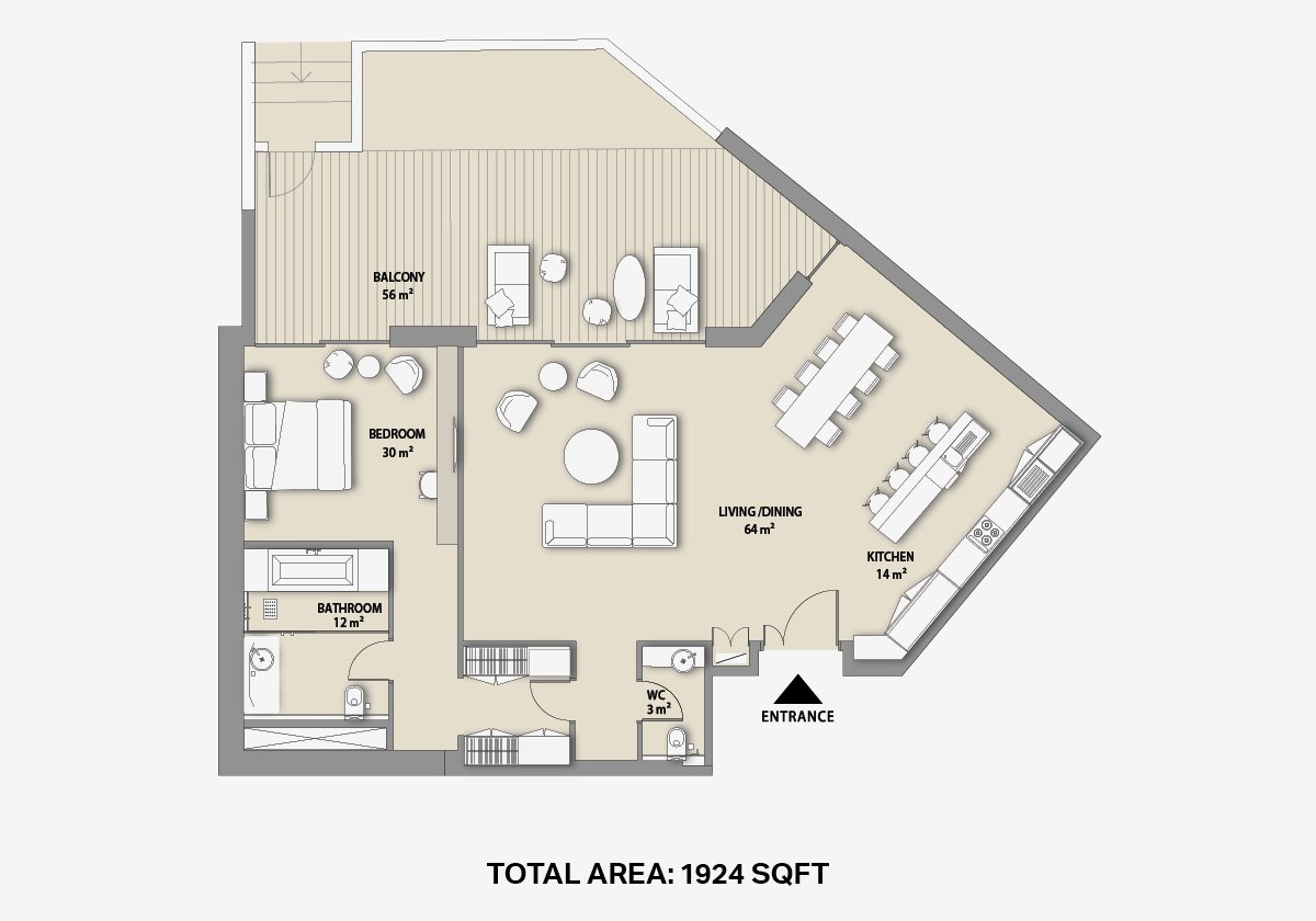 Nikki Beach Residences Dubai floor plan — Plan 1