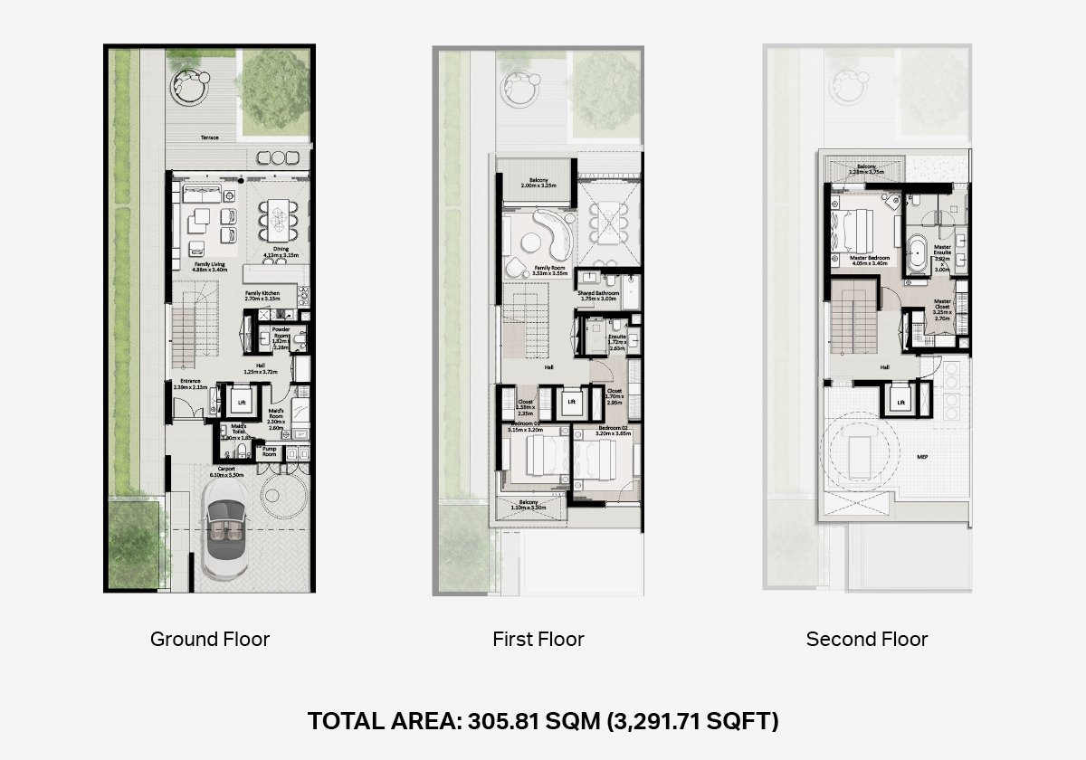 Nad Al Sheba Gardens Villas floor plan — Plan 1